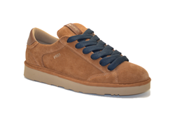 SCARPA ALLACCIATA P001 UOMO IN SUEDE COGNAC COBALT